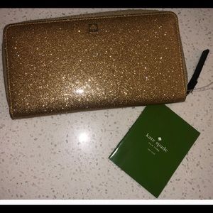 NWT Kate Spade sparkly gold wallet